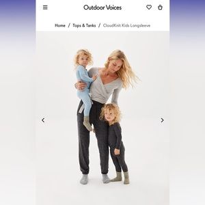 Outdoor Voices CloudKnit Long Sleeve Tee and Leggings 12-18 Baby Kid Toddler